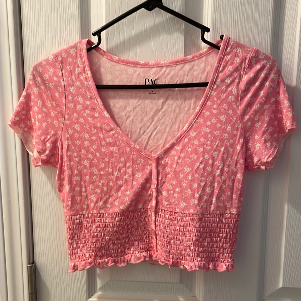 Pink Floral Women's Top